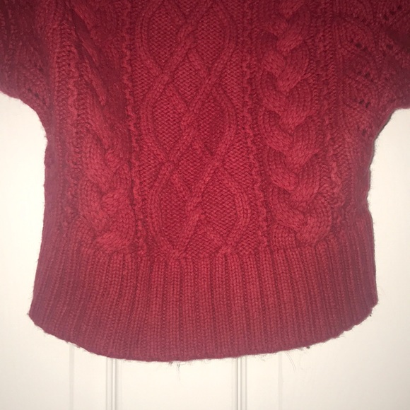 Express Cable Knit Red Sweater Valentine’s Day - Picture 3 of 5